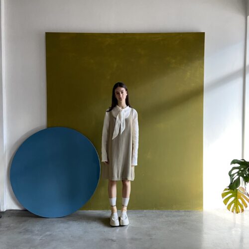 Papavero abito in lana ecrù scuro