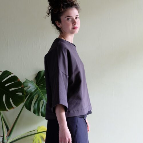 Piperita felpa grigio piombo