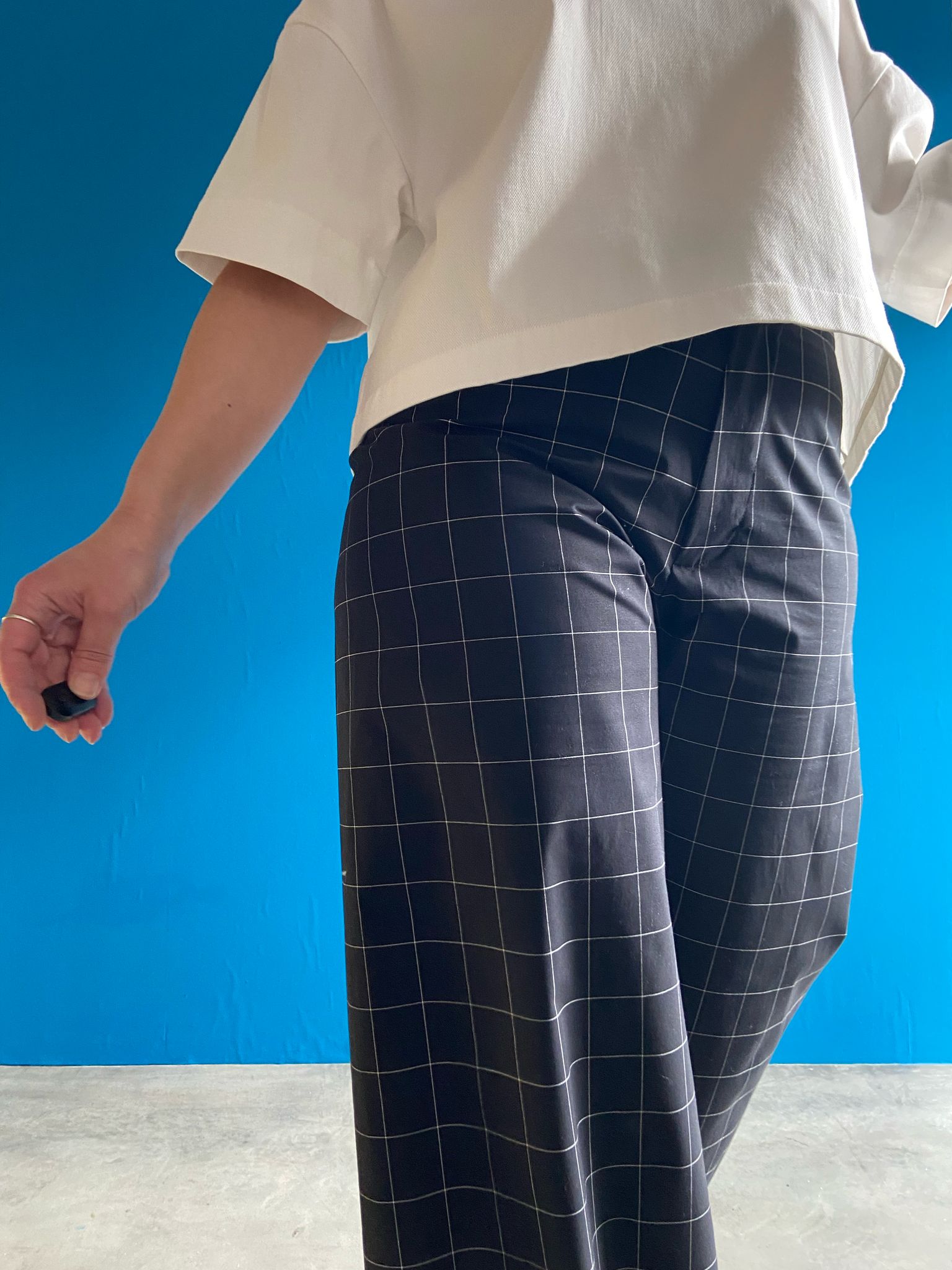 Pantalone Corniolo nero a quadri - immagine 2