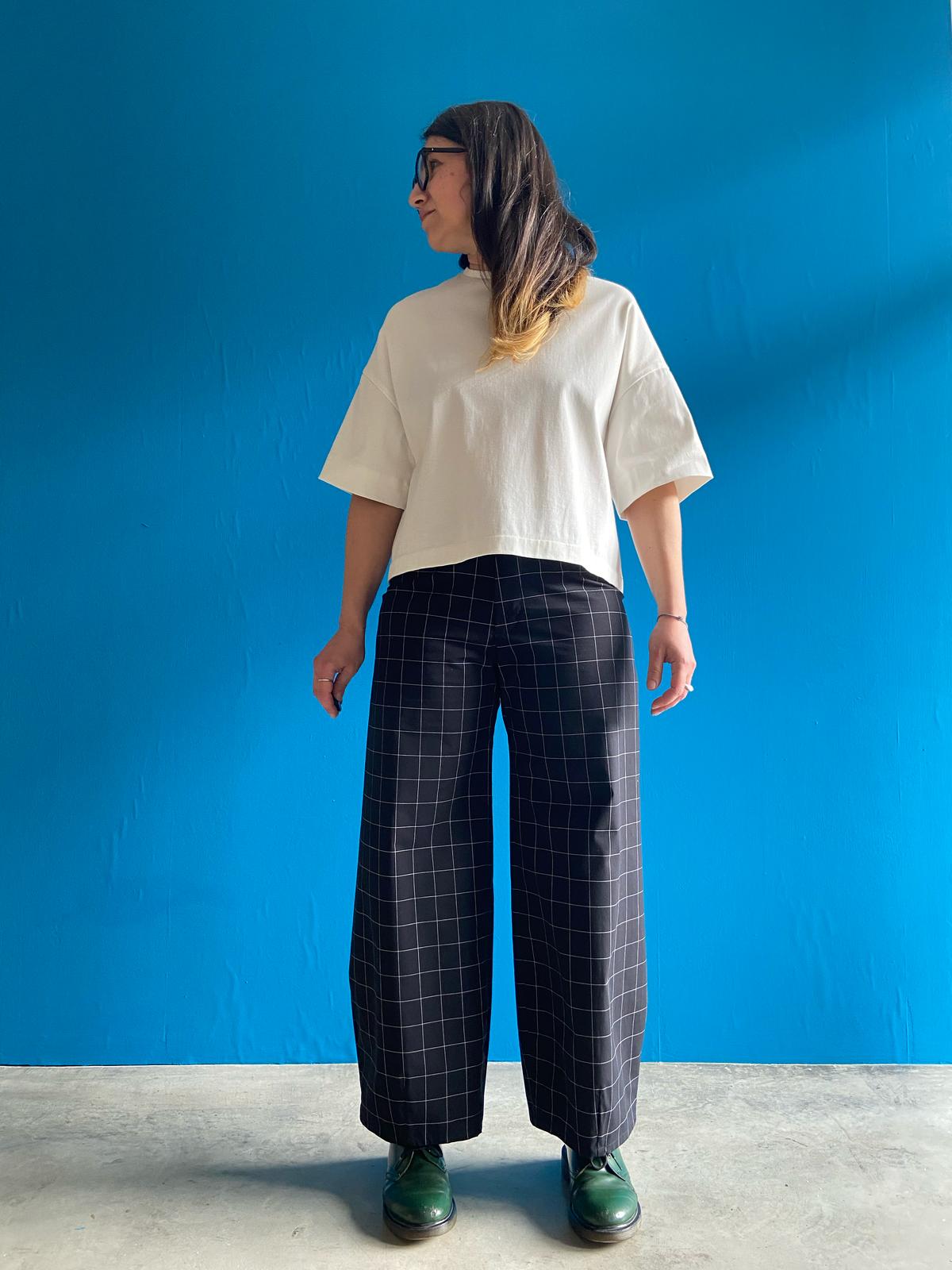 Pantalone Corniolo nero a quadri - immagine 3