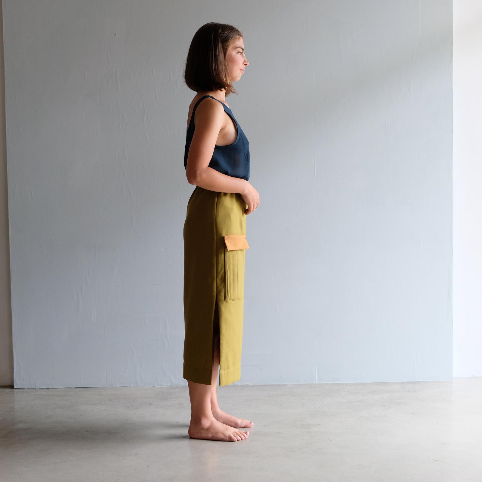 Pimpinella, gonna verde olio - immagine 4