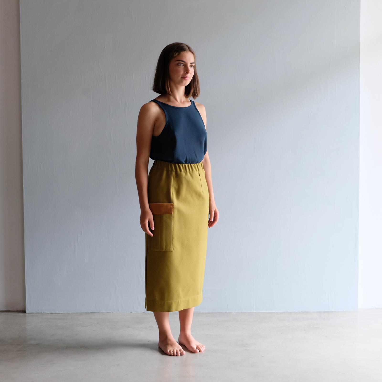 Pimpinella, gonna verde olio - immagine 3