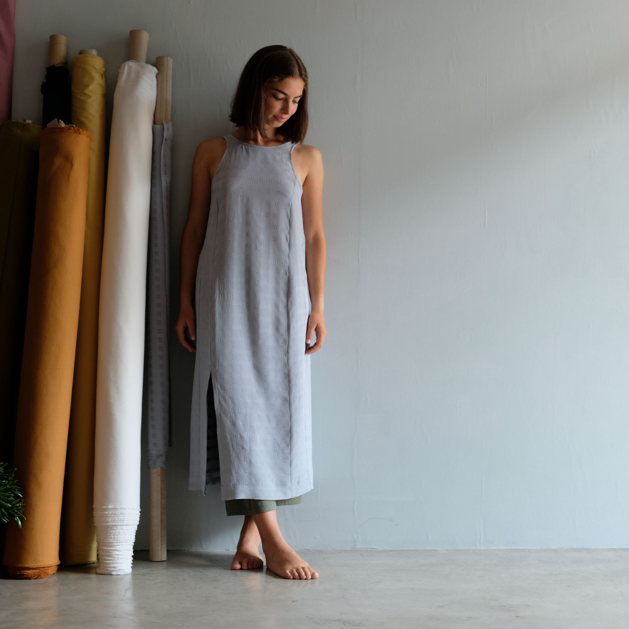 Papavero, abito azzurro - su misura